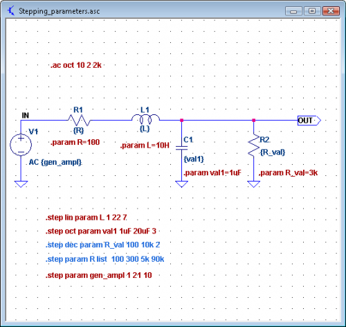 Schematic for Parametric Sweep